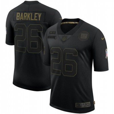 New York Giants #26 Saquon Barkley Nike 2020 Salute To Service Limited Jersey Black Men's